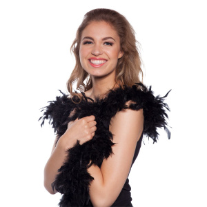 PREMIUM BLACK FEATHER BOA - 1.8M