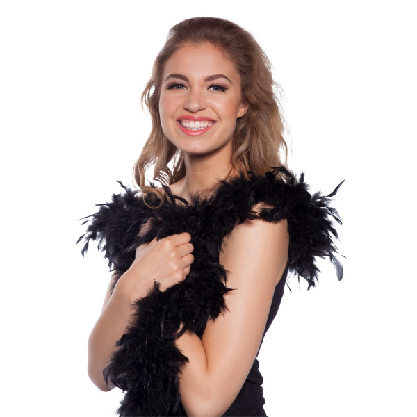 PREMIUM BLACK FEATHER BOA - 1.8M