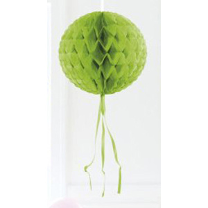 LIME GREEN HANGING HONEYCOMB BALL - 30CM