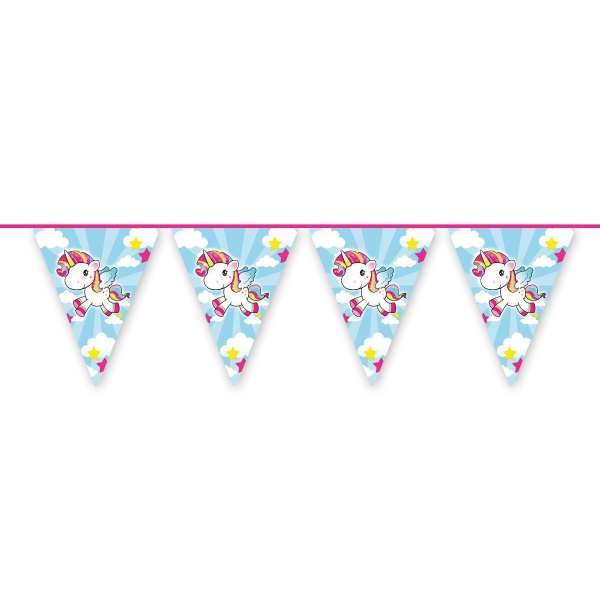 CARTOON UNICORN TRIANGLE BUNTING - 6M