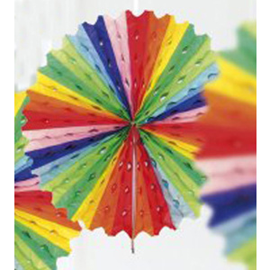 MULTICOLOURED HANGING HONEYCOMB FAN - 45CM