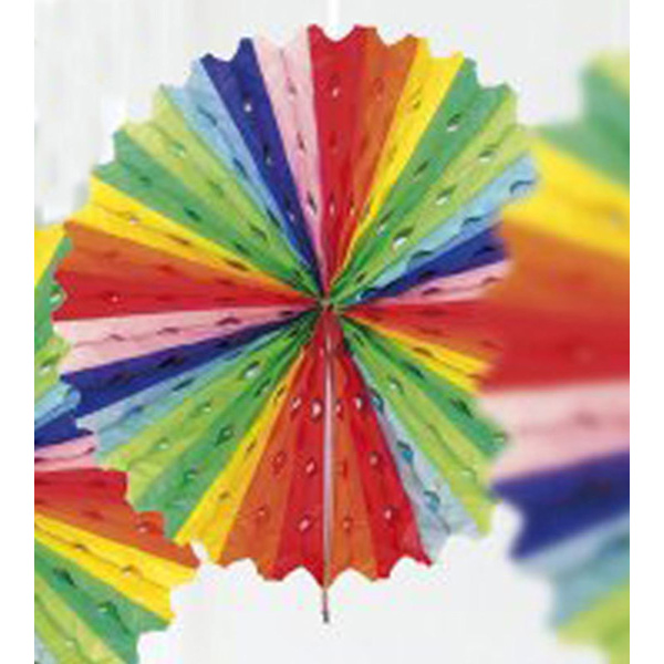 MULTICOLOURED HANGING HONEYCOMB FAN - 45CM