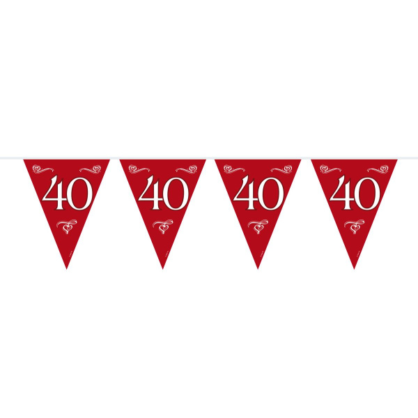 40TH RUBY ANNIVERSARY TRIANGLE BUNTING - 10M