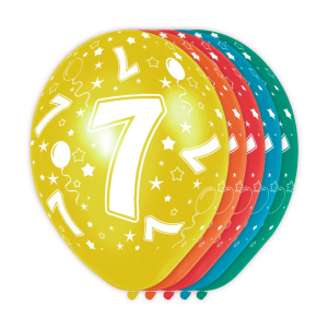 5 X 7TH BIRTHDAY BALLOONS - 30CM