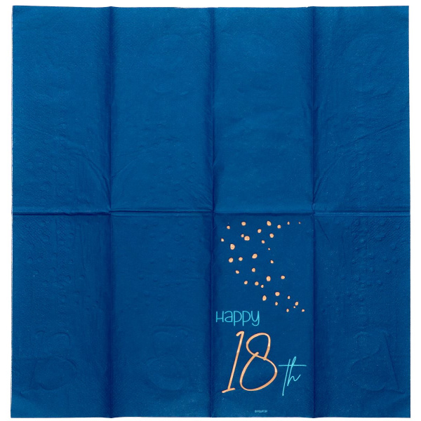 10 X 18TH BIRTHDAY TRUE BLUE NAPKINS - 33CM