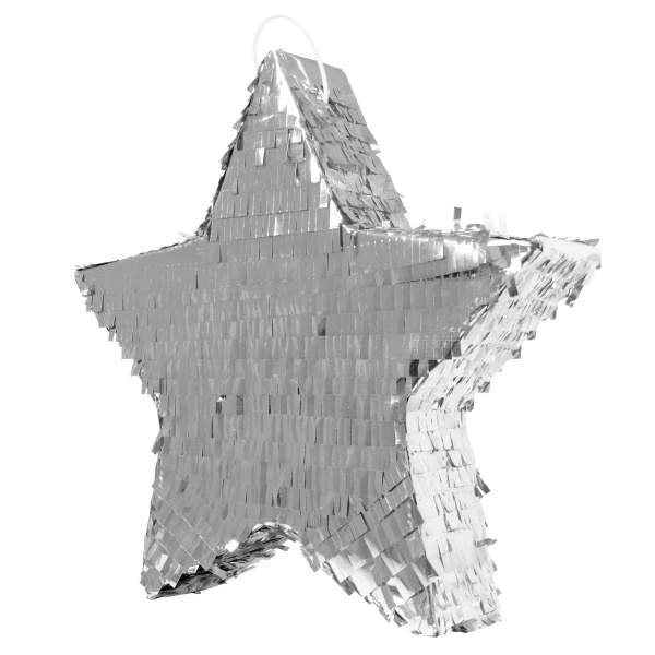 SILVER STAR PINATA - 45CM