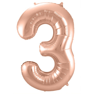 NUMBER 3 ROSE GOLD FOIL BALLOON - 86CM