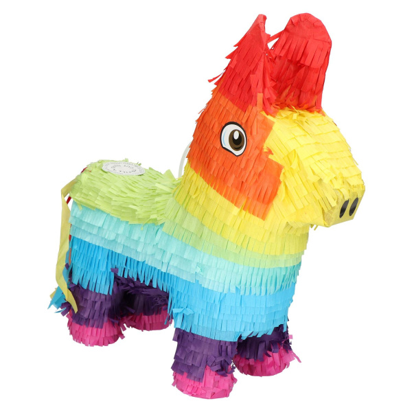 RAINBOW DONKEY PINATA - 39CM X 35CM