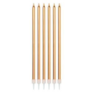 16 X BRONZE METALLIC BIRTHDAY CANDLES - 15CM