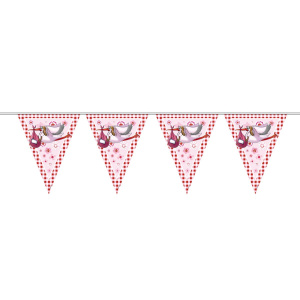 BABY SHOWER STORK GIRL/PINK TRIANGLE BUNTING - 10M