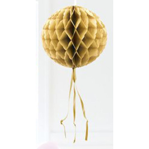 GOLD HANGING HONEYCOMB BALL - 30CM