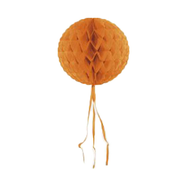 ORANGE HANGING HONEYCOMB BALL - 30CM