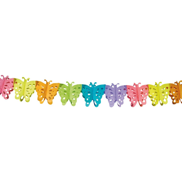 MULTICOLOURED BUTTERFLY PAPER GARLAND - 6M