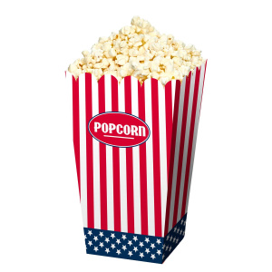 4 X USA STARS & STRIPES PARTY POPCORN BOWLS