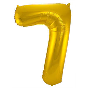 NUMBER 7 GOLD METALLIC FOIL BALLOON - 86CM