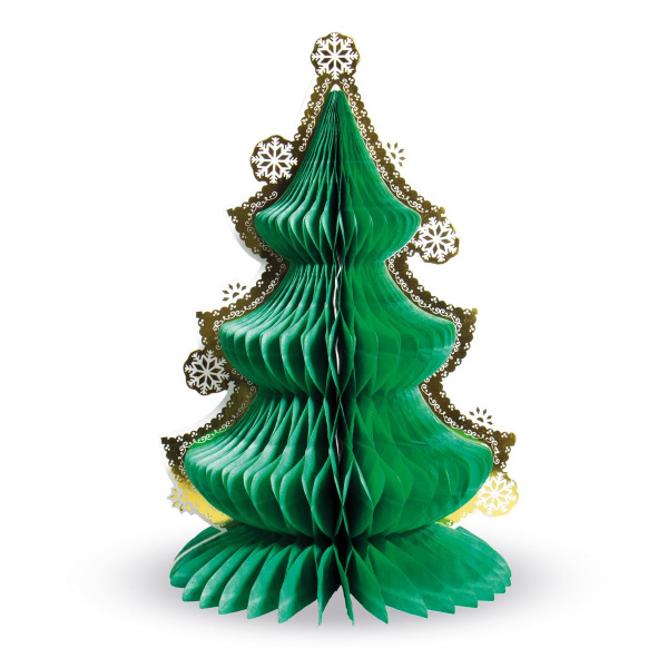 CHRISTMAS TREE HONEYCOMB TABLE CENTREPIECE - 30CM