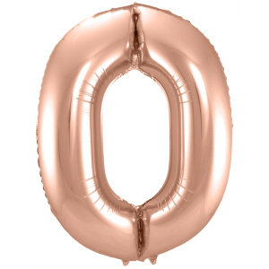 NUMBER 0 ROSE GOLD FOIL BALLOON - 86CM