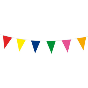 MULTICOLOURED TRIANGLE BUNTING 20 FLAGS - 10M