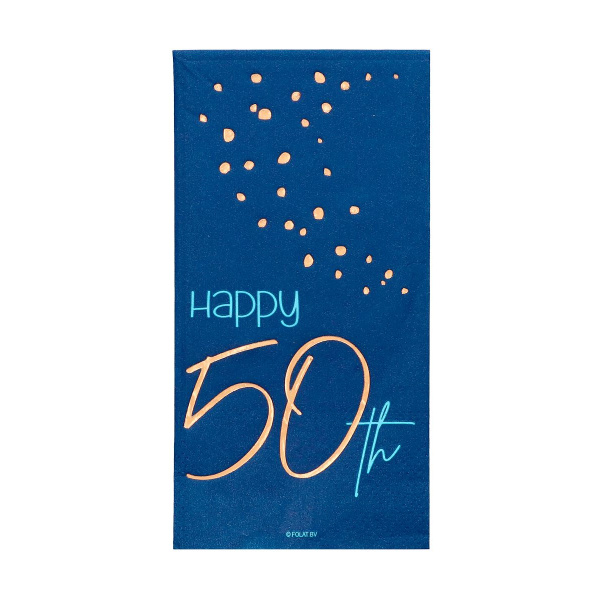 10 X 50TH BIRTHDAY TRUE BLUE NAPKINS - 33CM