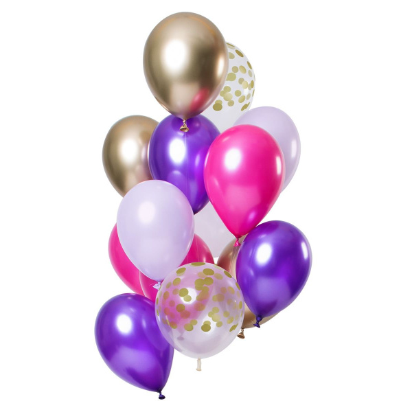 12 X PURPLE POSH BALLOON SET - 30CM