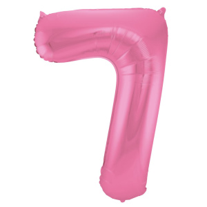 NUMBER 7 PINK MATT METALLIC FOIL BALLOON - 86CM