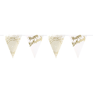 GOLD HAPPY BIRTHDAY LUXURY TRIANGLE BUNTING - 6M