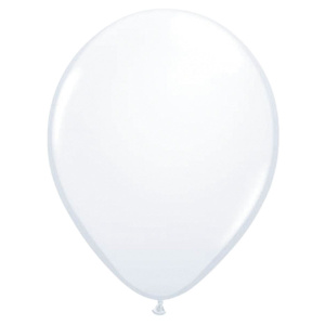 50 X WHITE METALLIC BALLOONS - 30CM