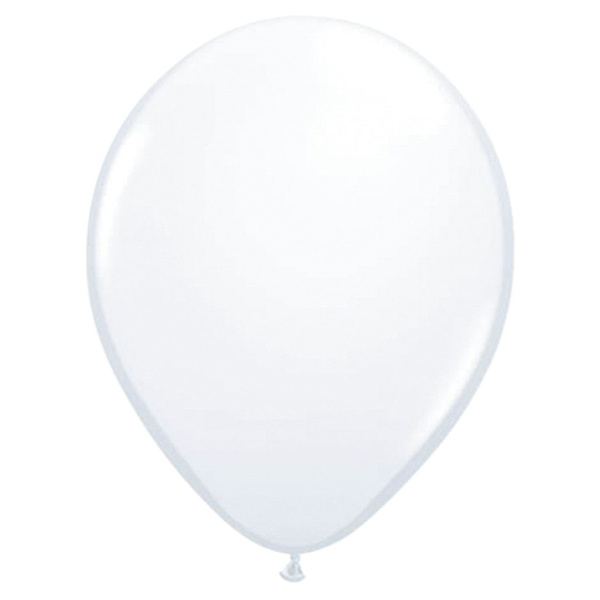 50 X WHITE METALLIC BALLOONS - 30CM