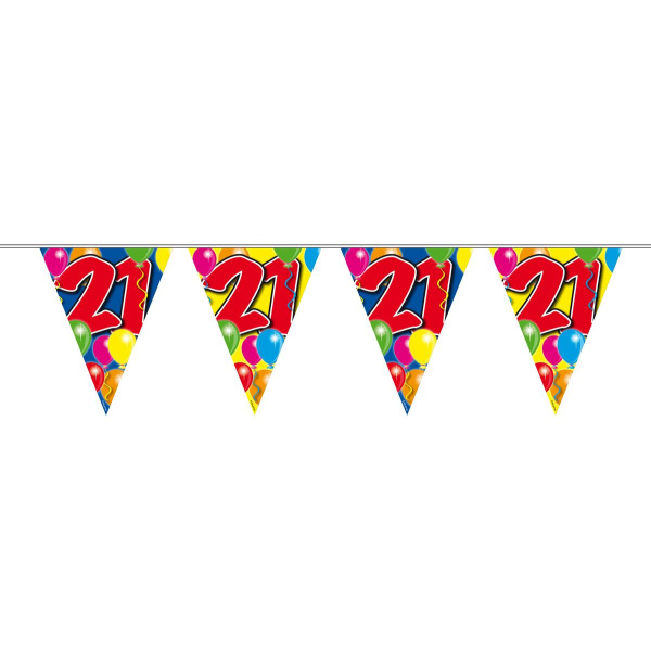 21ST BIRTHDAY BALLOON TRIANGLE BUNTING - 10M