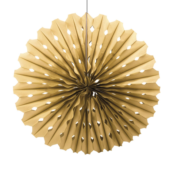 GOLD HANGING HONEYCOMB FAN - 45CM