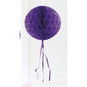 PURPLE HANGING HONEYCOMB BALL - 30CM