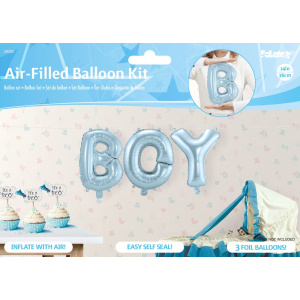 BLUE BABY BOY FOIL BALLOON SET - 36CM