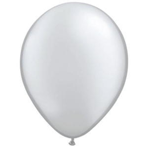 10 X SILVER METALLIC BALLOONS - 30CM