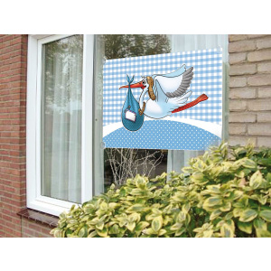 BABY SHOWER STORK BOY/BLUE FLAG - 60CM X 90CM