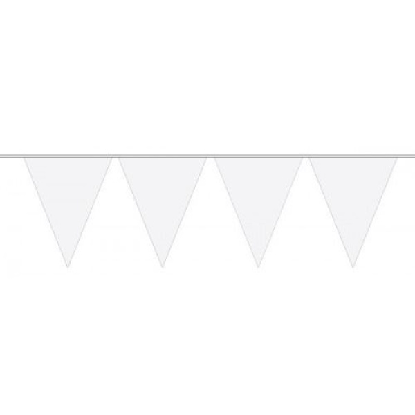 WHITE XL TRIANGLE BUNTING - 10M