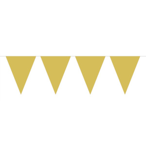 GOLD MATT METALLIC TRIANGLE BUNTING - 6M