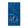 10 X 40TH BIRTHDAY TRUE BLUE NAPKINS - 33CM