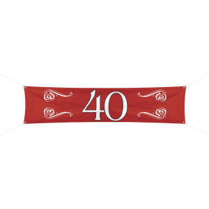 40TH RUBY ANNIVERSARY BANNER - 180CM X 40CM