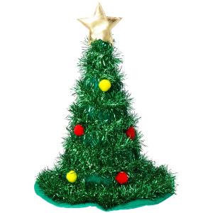 CHRISTMAS TREE HAT WITH GOLD STAR