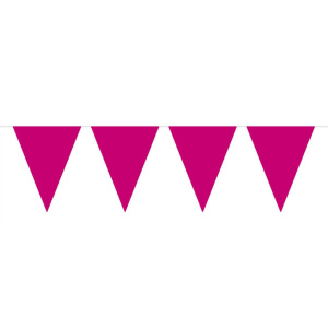 MAGENTA / HOT PINK MATT METALLIC TRIANGLE BUNTING - 6M