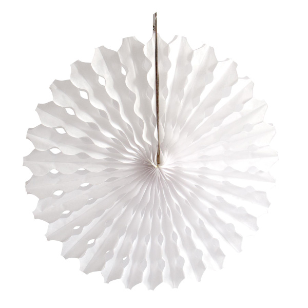 WHITE HANGING HONEYCOMB FAN - 45CM