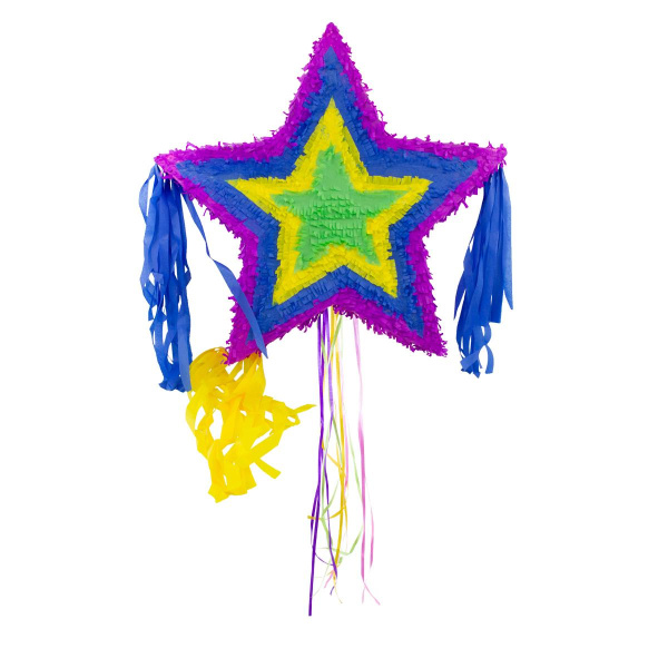 LARGE MULTICOLOURED STAR PINATA - 57CM