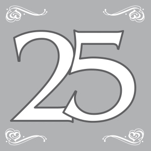 20 X 25TH SILVER ANNIVERSARY NAPKINS - 33CM