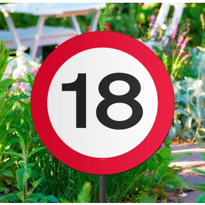 18TH BIRTHDAY GARDEN TRAFFIC SIGN - 26CM X 52CM