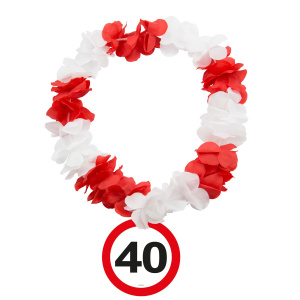 40TH BIRTHDAY HAWAIIAN LEI TRAFFIC SIGN