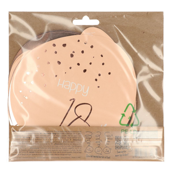 5 X 18TH BIRTHDAY LUSH BLUSH HANGING DECORATIONS