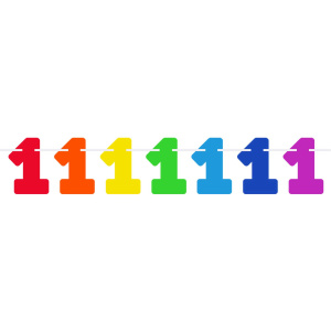 MULTICOLOURED NUMBER 1 BANNER - 6M