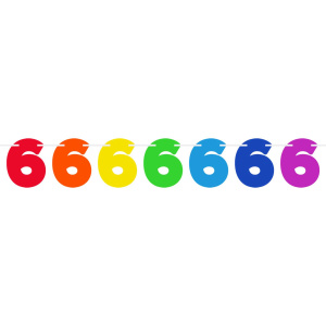 MULTICOLOURED NUMBER 6 BANNER - 6M