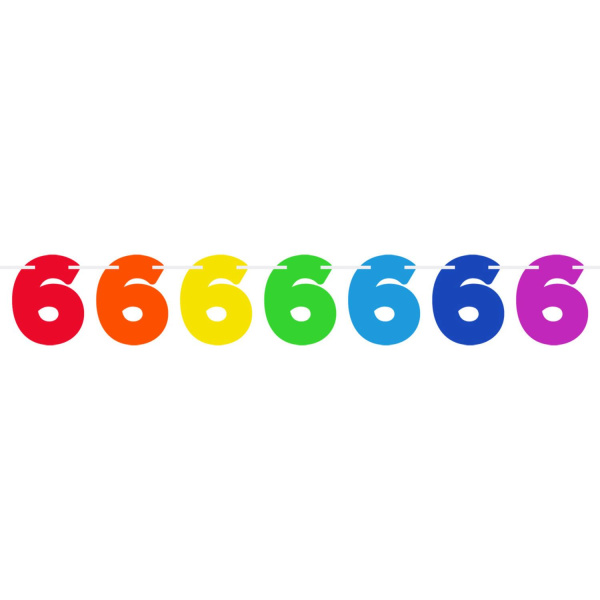 MULTICOLOURED NUMBER 6 BANNER - 6M