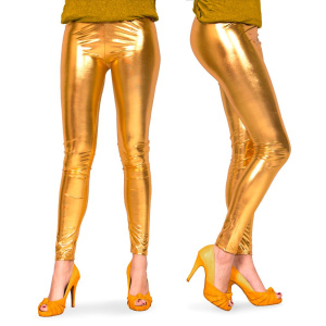 GOLD METALLIC LEGGINGS L-XL